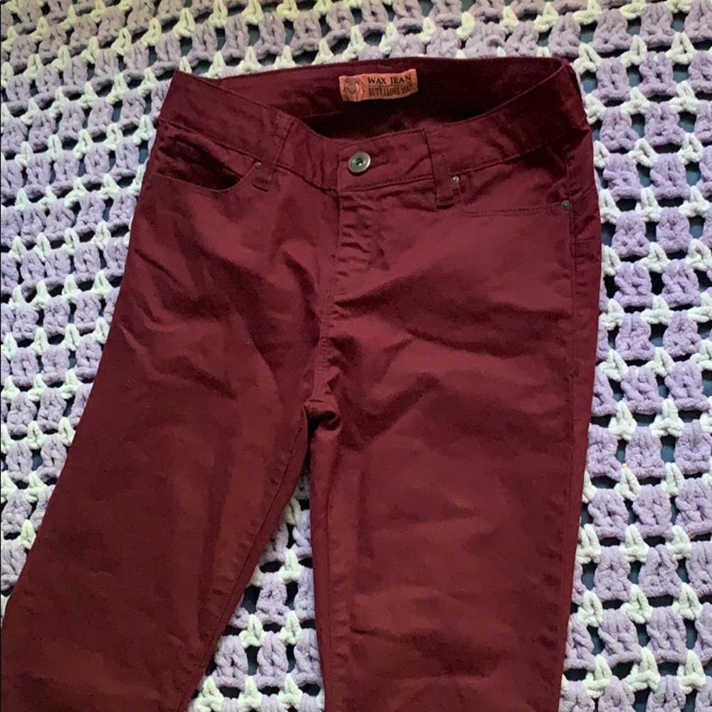 Maroon jeans